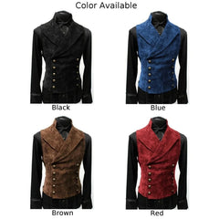 HEARUJOY - Men's Gothic Medieval Double Breasted Waistcoat Cosplay Costume Male's Victorian Vest Vintage Top Long Sleeve New Style