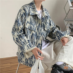 HEARUJOY - Vintage Denim Jacket Men's Single-breasted Lapel Denim Jackets Fashion Casual Coat Spring Autumn Male Overcoat