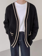 HEARUJOY - Trendy Mens Knitting Cardigans 2025 Autumn Winter Outdoor Casual Sweatercoats Men Vintage Contrast Color Striped Sweater Jacket