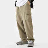 HEARUJOY - Spring Autumn New Fashion Elastic High Waist Solid Men's Clothing Casual Pocket All-match Korean Trend Simplicity Straight Pants