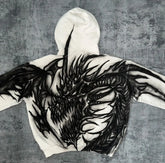 Hearujoy Harajuku Oversized Gothic Dragon Print Hoodies Women Hoodie Streetwear Sweatshirt Y2k Tops Gothic Clothes Grunge Women Clothing