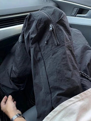 HEARUJOY - Spring Summer Baggy Zipper Men's Straight Cargo Pants Aesthetic Fashion Korean Style Casual Harajuku New in Long Male Trousers