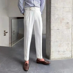 HEARUJOY - White High Waist Business Slim Fit Men's Suits Pants Korean Reviews Many Summer Male Suit Trousers 2025 Stylish Spring Clothes