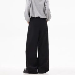 HEARUJOY - Men's Solid Color Suit Trousers American Retro Fashion Trend Street Casual Simple Loose Breathable Summer New Men's Bottoms