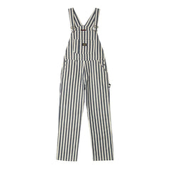 HEARUJOY - Vintage Men's American Retro Motorcycle Overalls Striped Bib Denim Jumpsuit 100% Cotton Autumn Pants Heavyweight