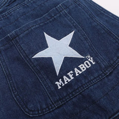 HEARUJOY - Tie Dye Gradient Star Embroidered Denim Overalls For Men And Women Loose Casual Suspender Jumpsuit Streetwear Jeans Trousers