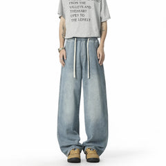 HEARUJOY - Jeans For Men New Y2K Vintage Denim Pants Hip Hop Fashion Wide-leg Baggy Jean Streetwear Trousers Straight Pantalones