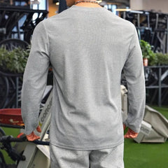 HEARUJOY - Men's Waffle Henley 5 Buttons Stylish Long&Short Sleeve T-Shirt Casual Slim Fit Tee