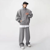 Hearujoy Sports Suits Pants Sets for Men 2 Piece Sets Couple Matching Outfits Clothing Hoodies Sweatshirt Gray Korean Streetwear