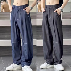 HEARUJOY - Advanced Hanging Thin Jeans Men Casual Loose Curved Knife Pants Summer Fashion High Street Comfortable Denim Trousers Streetwear