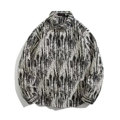 HEARUJOY - Cuban Colored Numb Ethnic Style Shirt Men Weaving and Embroidered Spring and Autumn Retro Hong Kong Style Shirt Jacket