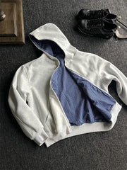 HEARUJOY - Stylish Plaid Printing Hooded Sweatshirts Men Spring Autumn Outdoor Fashion Zip-up Hoodie Jackets Mens Streetwear Y2K Cardigans