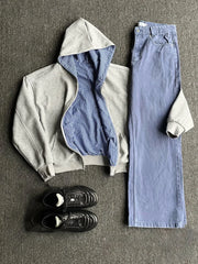 HEARUJOY - Stylish Plaid Printing Hooded Sweatshirts Men Spring Autumn Outdoor Fashion Zip-up Hoodie Jackets Mens Streetwear Y2K Cardigans