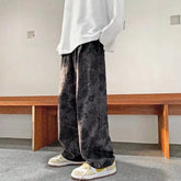 HEARUJOY - Corduroy Pants Men's Autumn and Winter Craft Watermark Straight Loose Casual Pants American Retro Draped Wide-leg Trousers