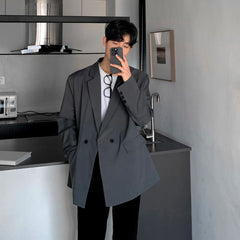 HEARUJOY - Loose Blazers Men Leisure Trendy Coat One Button Suit Jackets fashion Male Daily Streetwear All-match Simple Suit-tops hip hop