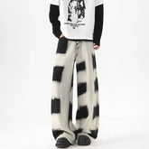 HEARUJOY - Baggy Jeans Men Fashion Retro Wide Leg Jeans Men Streetwear Hip-hop Loose Black Plaid Jeans Mens Vintage Denim Pants S-3XL