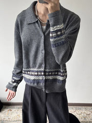 HEARUJOY - Stylish Mens Slim Knitted Cardigans Autumn Winter Outdoor Casual Turn-down Collar Knit Jacket Coat Men Vintage Crochet Sweaters