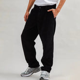 HEARUJOY - Leisure Loose Straight Trousers For Mens Spring Autumn Casual Solid Color Corduroy Pants Men Vintage Textured Pants Streetwear