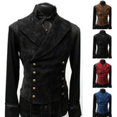 HEARUJOY - Men's Gothic Medieval Double Breasted Waistcoat Cosplay Costume Male's Victorian Vest Vintage Top Long Sleeve New Style
