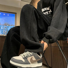 HEARUJOY - Japanese Retro Texture Casual Pants Men's Spring Autumn New Straight-leg Sweatpants Loose Trendy Brand Drapey Wide-leg Trousers