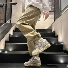 Hearujoy Cotton Trousers Man Casual Regular Fit Luxury Designer Korean Style Straight Cargo Pants for Men Street New In Cheapest Harajuku