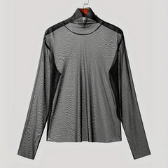 HEARUJOY - Solid Turtleneck Shirts Mens Turtleneck T-Shirts Vacation Wear Fashion Streetwear Suitable For Summer Summer Wear