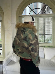 HEARUJOY - New Camouflage Zipper Hoodie Men Y2k American Street Retro Gothic Hip-Hop Rock Versatile Oversized Sweatshirt Women