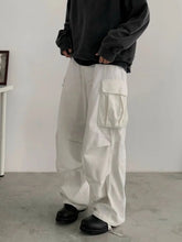 HEARUJOY - Loose Straight Leg Men's Work Trousers Spring Autumn American Retro Sle Casual Multiple kets Utili Pants