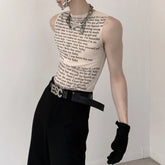 Hearujoy Sexy Tank Top Men's Mesh Tight Stretch Vests Trend Fashion Y2k Streetwear Singlet Sleeveless Top Tees LGBT Unisex Undershirts