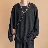 HEARUJOY - Autumn Pleated T Shirt Men Oversized Fashion Casual White T Shirt Men Streetwear Korean Loose Long Sleeved T-shirt Mens Top