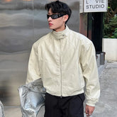 HEARUJOY - Spring New Mens Leather Jacket Stand Collar Korean Fashion Loose Hip Hop Motorcycle Coats Outdoor Racing Suit Tops Trend