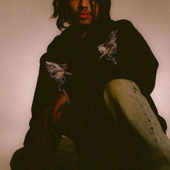 Hearujoy Men's and Women's Same Style Angel Letter Print Cardigan Jacket Loose Zipper Hooded Sweater Harajuku Hip-hop Hoodie