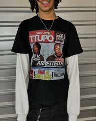 Hearujoy American hip hop trend new print splicing long sleeve women round neck pullover autumn hoodie goth street oversized sweatshirt