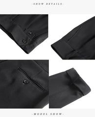 HEARUJOY - Men Korean Cropped Pants Fashion Casual Naples Trousers Slim Fit Pencil Suit Pants High Waist Button Business Straight Trousers
