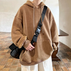 HEARUJOY - Men Hooded Hoodies Pullover Autumn Men Sweatshirts Hoodie Men Solid Color Streetwear Basics Hoodie Male Harajuku Clothes