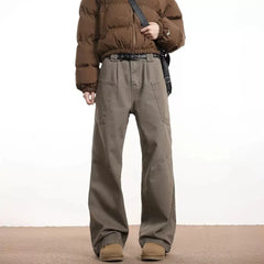 Hearujoy Cargo Pants for Men Oversize Wide Leg Trousers Male Streetwear Hip Hop Casual Korean Japanese Pocket Safari Style