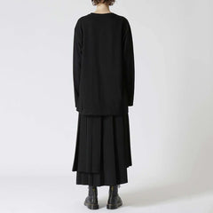 Hearujoy Mens Japanese Printed Long-Sleeve Casual T-Shirt 2024 New Genderless Couple Fashion Individuality Youth Trend Retro Top Unisex