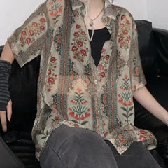 Hearujoy Oversized Bohemian T Shirt Men New Summer Street Y2k Shirts Mens Loose Thin Perspective Sexy Chiffon Short-sleeved Top Clothing