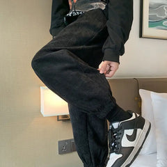 HEARUJOY - Man Sports Pants Harem Trousers Comfortable Y2k Cool Autumn Winter Casual Korean Sweatpants for Men Fleece-lined and Extra Thick