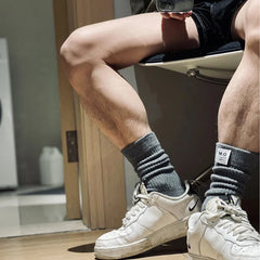 Hearujoy Socks For Men Calcetines Business Socks Crew Meias Basketball Solid Man Socks Cotton Sweat Absorption Sport Men Sock Football