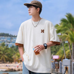 HEARUJOY - Summer Oversized T Shirt Men Tees Short Sleeve Korean Fashion T-shirts Hip Hop Streetwear Drop Shoulder Male Casual Tops