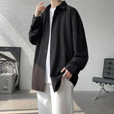 HEARUJOY - White Long Sleeved Shirt Men Fashion Black Dress Shirt Men Korean Loose Casual Shirt Mens Office Formal Shirt Large Size 4XL