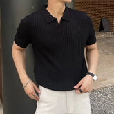 HEARUJOY - Black Casual Short Sleeves Versatile Knitted Tops Home Commuting Use Slight Stretch Fit Comfortable Elasticity