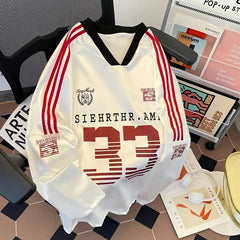 HEARUJOY - Spring Summer New American Retro Trendy Sports Jersey Thin Long Sleeve Hoodie Couple Sun Protection Outerwear Casual Loose Fit