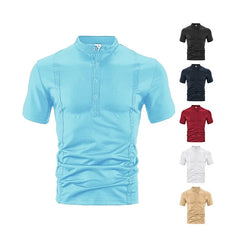 HEARUJOY - Men's New Summer Polo Shirt Short Sleeve Fashionable Casual T-shirt Top