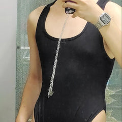 Hearujoy Mens Sexy Tight Shaping Stretch Jumpsuit 2024 New Arrival Genderless Nightclub Home Sports Solid Color Suspender Jumpsuit Unisex