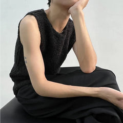 HEARUJOY - Mens Sexy Slim Shearling Vest 2025 New Genderless Fashion Youth Trend Versatile Comfortable Solid Color Simple Tank Top Unisex