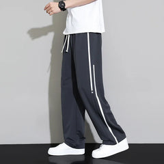 Hearujoy Summer New Sweatpants Men Joggers Wide Leg Pants Neutral Breathable Loose Outdoor Quick Drying Fabric Fashion Casual Trousers