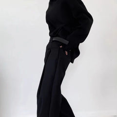 HEARUJOY - Men's Solid Color Wide-Leg Suit Trousers American Retro Fashion Trend Street Loose Casual Breathable Summer Men's Bottoms