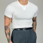 HEARUJOY - Summer New Men's Solid Color Short-Sleeved T-Shirt American Retro Fashion Trend Leisure Loose Breathable Sports Gym Men's Tops